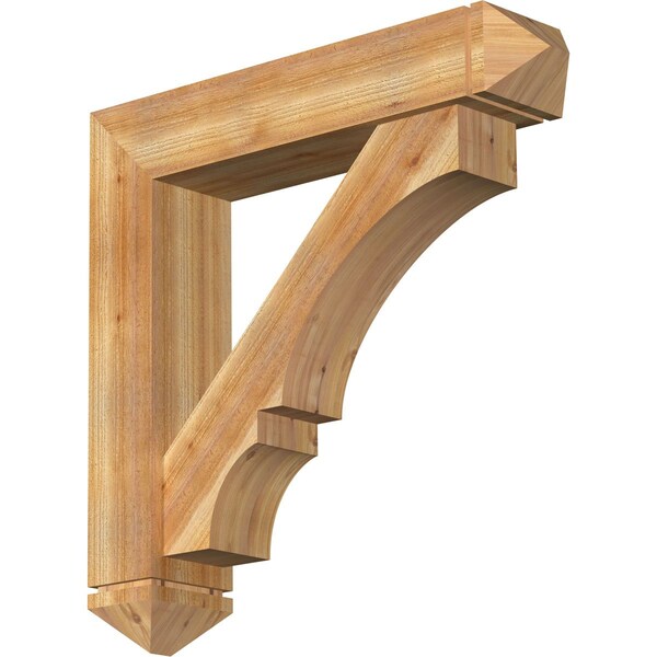 Ekena Millwork Balboa Arts and Crafts Rough Sawn Bracket w/ Offset Brace, Western Red Cedar, 8"W x 38"D x 38"H BKT0806X38X38BOA03RWR - main